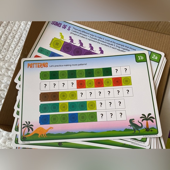 Learning Resources MathLink Cubes Kindergarten Math Activity Set: Dino Time! - Picture 8 of 8